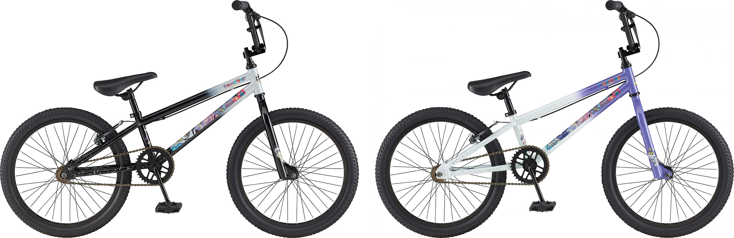 two children's BMX bicycles